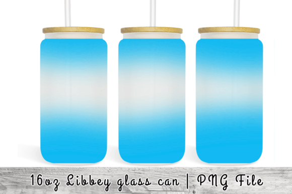 16 Oz Ombre Glass Can Sublimation Graphics