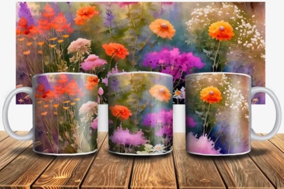 Botanical Mug Sublimation: Graphics & Print Templates