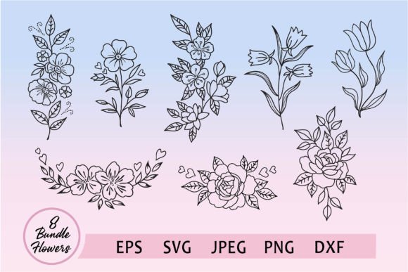Bundle of Flower Designs: Graphics & Illustrations