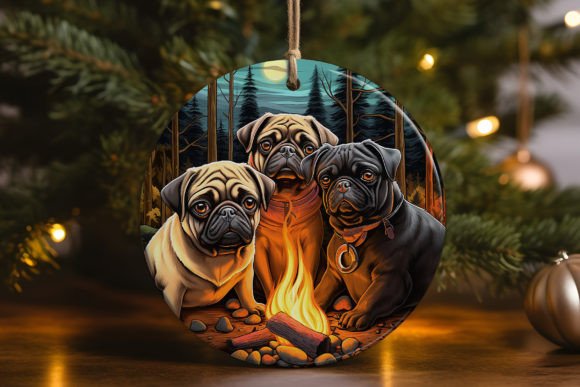 Christmas Pug Dog Ornament: Graphics for Crafts