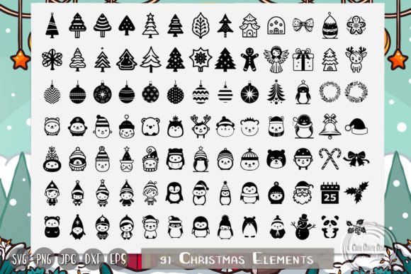 Cute Christmas Elements, Kids Christmas Graphics