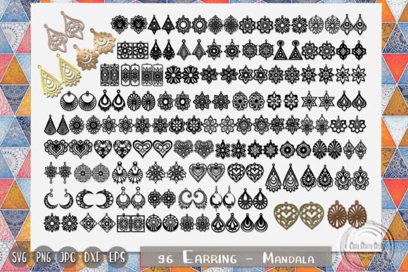 Earring Mandala Graphics for Crafts