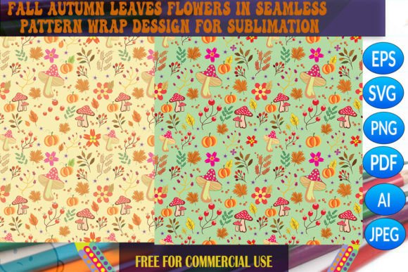 Fall Autumn Foliage Seamless Pattern Graphics