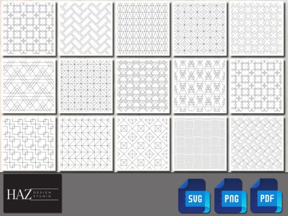 Geometric Seamless Patterns Background: Graphics & Print Templates