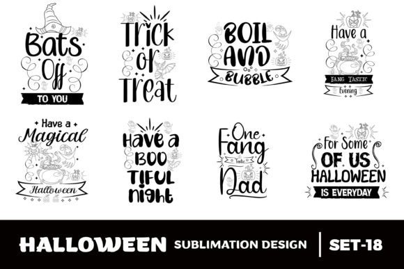 Halloween Quotes Sublimation Bundle - 18 Graphics