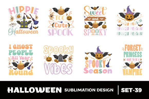 Halloween Quotes Sublimation Bundle -39: Graphics for Crafts