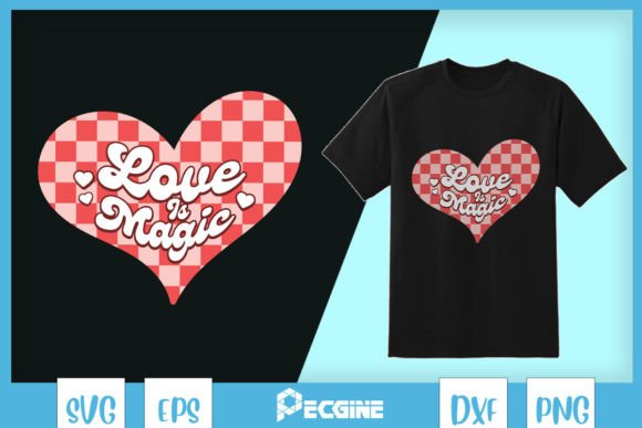 Love Is Magic Retro Valentine Graphics for Crafts