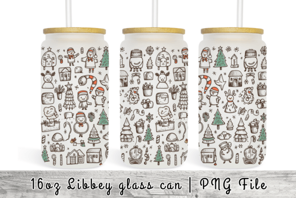 Merry Christmas Libbey Beer Glass Can Graphics