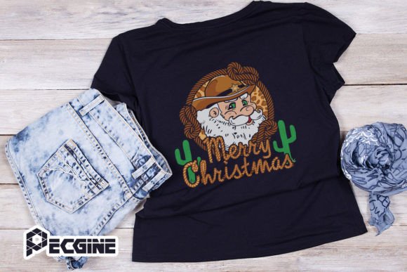 Merry Christmas Western Santa Howdy Graphics for Crafts