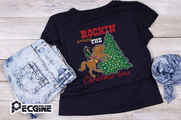 Rockin Around the Christmas Tree Cowgirl Graphics