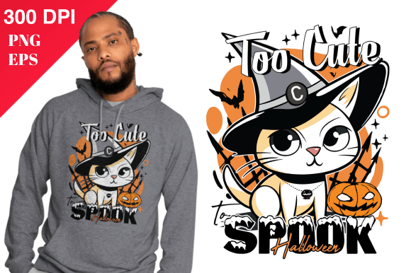Too Cute to Spook Halloween T-Shirt Designs & Graphics