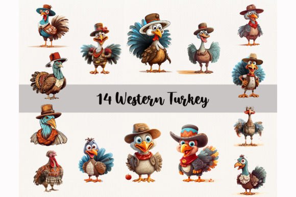 Western Turkey, Thanksgiving, Funny Graphics for Crafts