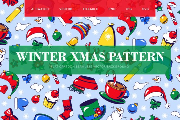 Winter Christmas Seamless Pattern