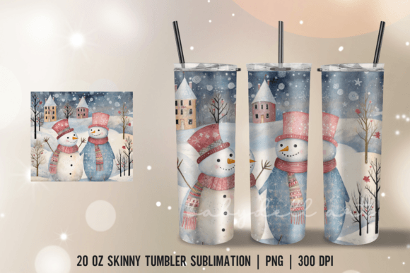 Winter Snowman Tumble Wrap Sublimation: Graphics for Crafts